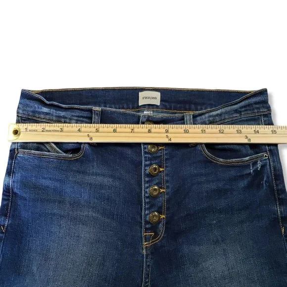 Sneak Peek High Rise Button Fly Skinny Blue Jeans Women's Size 11 / W30 - Picture 9 of 11
